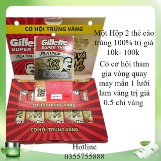 Lưỡi Lam Gillette Super Thin Platinum - Hộp 100 Lưỡi ( 20 hộp nhỏ, mỗi hộp 5 lưỡi)