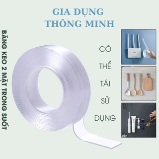 [Băng dính siêu dính trong 2 mặt] Băng Keo Dính 2 Mặt Đa Năng. Trong Suốt Dán Trên Mọi Bề Mặt