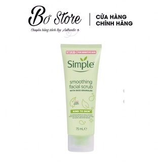 [NỘI ĐỊA ANH] Tẩy da chết Simple Kind To Skin Smooting Facial Scrub, phù hợp cho mọi loại da kể cả da nhạy cảm, 75ml