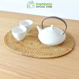 Lót ly đa năng BAMBOOO ECO mây tre đan rattan coasters thân thiện môi trường