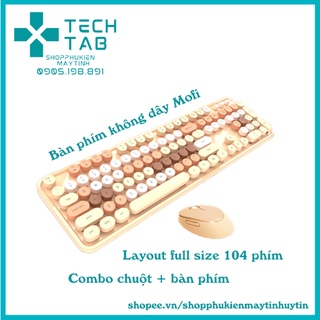 Combo bàn phím chuột không dây MOFii Sweet, 104 phím, hàng chính hãng, nhiều màu dễ thương, bàn phím giả cơ
