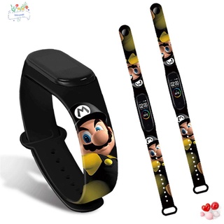 ☆YOLA☆ Fashion Silicone Strap Sports Watchband Soft WristBand Accessories Replacement Bracelet Man Women Cartoon Super Mario Watch Band