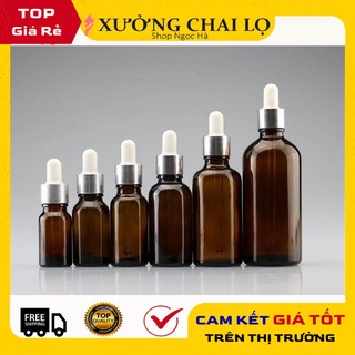 Lọ Chiết Serum ❤ GIÁ RẺ NHẤT ❤ Lọ đựng tinh dầu 5ml,10ml Dày bóp giọt Khoen Bạc chiết serum , phụ kiện du lịch