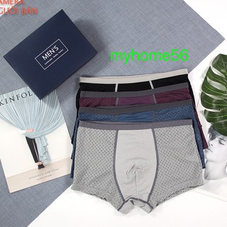 Hộp 4 Quần Sịp Đùi Thông Hơi Men 102 (Ảnh Thật)