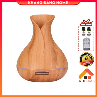 Máy Xông Tinh Dầu Siêu Âm Hình Hoa Tuylip dung tích 550ml giúp khử mùi, thơm phòng, đuổi muỗi