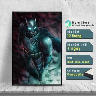 Tranh Marvel Đẹp Nhân Vật Batman Siêu Ngầu Có Khung Ảnh Composite Màu Đen