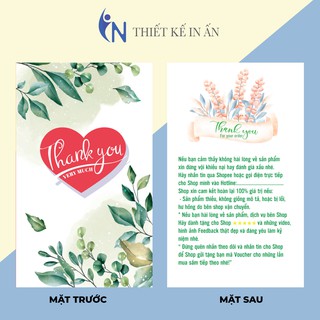 THẺ CẢM ƠN  giúp nâng cao thương hiệu sản phẩm - Giấy bìa cứng cán màng sang trọng 100 cái - mẫu 01