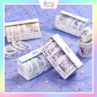 Set 5 cuộn băng keo washi tape cung hoàng đạo xinh xắn
