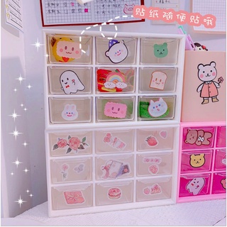 Tủ Mini 9 Ngăn Kéo Để Bàn Hoặc Treo Tường Đựng Phụ Kiện Mỹ Phẩm Tiện Lợi Kệ Nhựa 9 Ô Đa Năng Nhỏ Gọn Để Đồ Cho Học Sinh