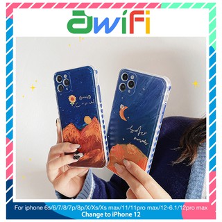 Ốp lưng iphone trong cạnh hình vuông moon 6plus/6s/6splus/7/7plus/8/8plus/x/xr/xs/11/12/pro/max/plus/promax-Awifi B2-14