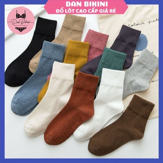 Tất Nữ Cổ Cao Cotton Phong Cách Vintage Hàn Quốc được chọn màu mẫu T09