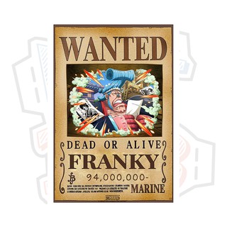 Poster truy nã Franky ver 3 (timeskip) - One Piece