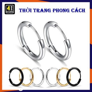 Khuyên Tai ( Kẹp ) Thời Trang Hàn Quốc - Bông Tai Tròn Trơn Có Xỏ Lỗ - Mẫu Mới