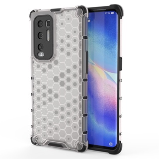 Ốp Điện Thoại Nhựa Cứng Trong Suốt Họa Tiết Tổ Ong Chống Sốc Cho OPPO Reno5 Reno4 Pro Plus Lite F Z