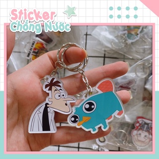 Móc khoá mica hai mặt hài hước dễ thương, Perry and Doofenshmirtz