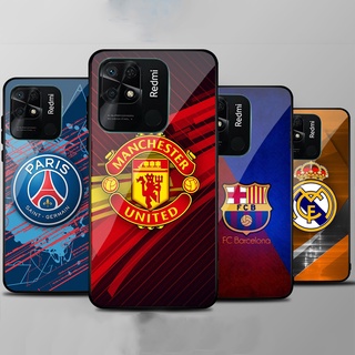 Ốp Lưng REDMI 10C mặt kính cường lực cao cấp In hình Câu Lạc Bộ Bóng Đá