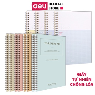 Sổ tay ghi chép A5 gáy xoắn 60 trang Deli - Kẻ ngang - Màu ngẫu nhiên - LA560-01