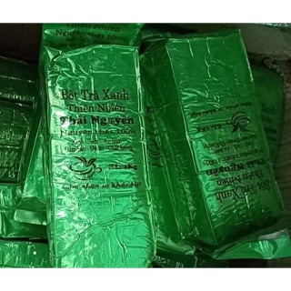 500garm bột trà xanh nguyên chất đóng túi zip đẹp