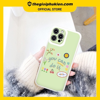 Ốp iphone - Ốp lưng iphone cạnh vuông you can do it dành cho ip 6 đến 14promax - ng204