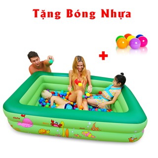 Bể phao bơi 2 tầng họa tiết sinh động, chất liệu an toàn cho bé thỏa sức vui chơi - Giao mẫu ngẫu nhiên