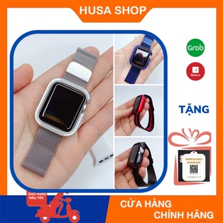 Combo dây thép không rỉ milan loop và ốp viền nhôm chống sốc cho Apple Watch 1/2/3/4/5/6/se