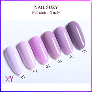 Sơn gel AS dùng máy hơ gel sơn nail Sơn móng tay gel tone tím nhạt tím nhẹ nhàng NAIL SUZY mã XY 15ml