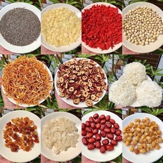 Nguyên Liệu Tự Chọn Nấu chè - Táo - Hạt Chia - Long Nhãn - Tuyết Yến - Nhựa Đào - Bồ Mễ - Kỷ Tử. LONG NHÃN. HẠT SEN..
