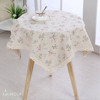 KHĂN TRẢI BÀN TRÒN LANDECOR HOA DÂY NHÍ-TB475 PHÙ HỢP CHO TRANG TRÍ BÀN TIỆC BÀN BẾP