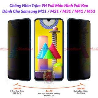Kính cường lực Chống Nhìn Trộm 9H Dành Cho Samsung Galaxy M11 / M21 / M31 / M41 / M51 Full Màn Hình Full Keo