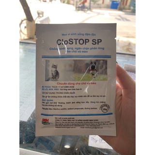 Clostop SP men tiêu hoá cao cấp cho chó mèo gói 20gram