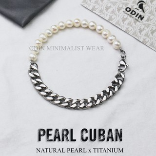 Vòng tay Pearl Classic tự nhiên - thép Titanium [TẶNG KÈM NHẪN]