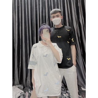 Áo Polo Thom Chó Nam Nữ Unisex Cotton In Nhiệt Ảnh Thật Kèm VIdeo