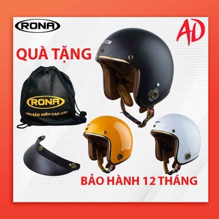 Mũ bảo hiểm 3/4 đầu RONA R8 cao cấp viền đồng cho nam và nữ đi xe máy bảo hành 12 tháng