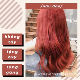 Thuốc nhuộm tóc màu nâu đào không tẩy (kèm trợ nhuộm, găng tay)