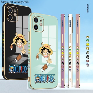 Samsung Galaxy A04 A04S A03 A03S A13 Core 5G For Phone Case Soft Casing Silicone Cartoon Anime Luffy Electroplating Full Cover Shockproof TPU Cases