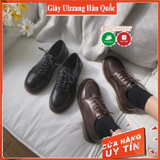 Giày ulzzang vintage nâu đen đế trong siêu mềm có ảnh thật cuối