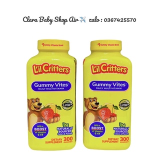 (Air ✈️ đủ bill date 6/23) Kẹo Dẻo Bổ Sung Vitamin Và Khoáng Chất Cho Trẻ L'il Critters Gummy Vites 300 Viên