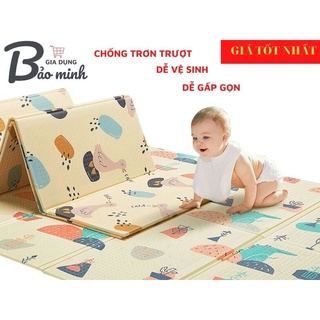 Thảm xốp xpe cho bé gấp gọn tấm lót trải sàn 2 mặt chống thấm chống trơn hàn quốc phủ silicon 1m8 2m