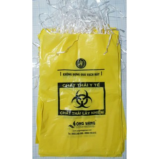 Túi nilon 15L màu vàng, có dây rút đựng rác thải y tế (1kg)