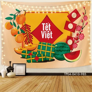 Tranh vải treo tường trang trí TẾT, HAPPY NEW YEAR, DECORDphòng khách, phòng ngủ, showrom TẶNG móc treo + miếng dán