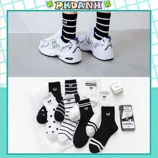 Tất vớ cao cổ in hình chuột mickey vintage hàn quốc unisex nam nữ