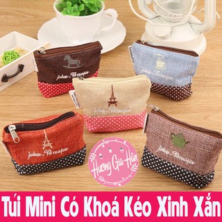 Túi Mini Có Khoá Kéo Kiểu Dáng Xinh Xắn (11cm x 9cm)