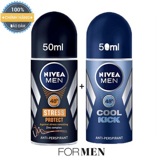 Combo 2 chai Lăn khử mùi Nam khô thoáng Nivea Men Hàng Nhập Khẩu 50ml/chai