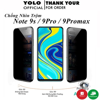 Cường Lực Redmi Note 9s 9 Pro 9 Promax Chống Nhìn Trộm Full Màn Hình Tặng Kèm Khăn Lau