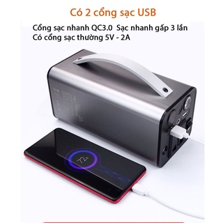 Trạm sạc dự phòng dụng lượng siêu khủng 45000mAh cổng điện 220V/200W tích hợ đèn Pin phù hợp đi du lịch