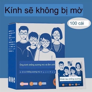 Khăn Lau Kính Mắt hộp 100 Miếng - Giấy Lau Kính Chống Hơi Nước, Mờ Sương