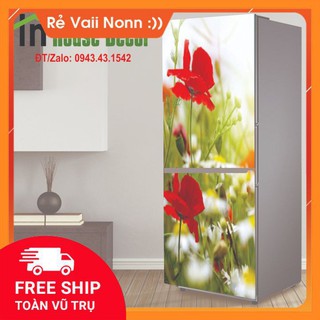 Miếng Dán Tủ Lạnh Chống Thấm Nước - Phù Hợp Mọi Loại Tủ - Vườn Hoa Đỏ