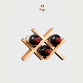Kệ gỗ để rượu vang FEGO/ Giá để chai rượu vang bàn ăn, phòng bếp