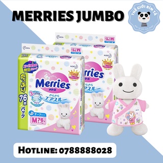 (MERRIES JUMBO)Bỉm Tã Dán/Quần Merries Nội Địa Nhật Đủ Size M76/M74/L56/XL50/XXL32