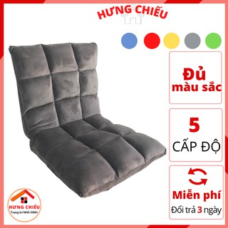 Ghế Bệt Tựa Lưng Tatami kiểu nhật điều chỉnh 5 cấp độ, Chịu trọng lượng 180kg - Nhung Cực Mịn Ko Bị Xẹp